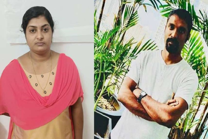 soumya-vinod lady arrested for trying to trap husband into drugcase