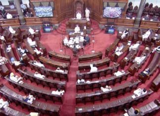 Rajyasabha_Opposition Protest