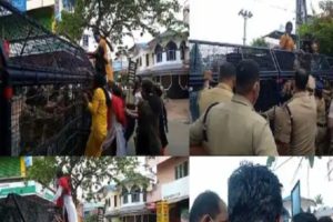 Transgender protest at Aluva police station