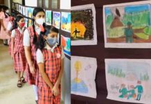 Students of Kunnamkulam oppose the war through the art