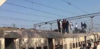 മീററ്റിൽ ട്രെയിനിന് തീപിടുത്തം; ബോഗികൾ തള്ളി മാറ്റി യാത്രക്കാർ Fire Accident On Train And Passengers Push Train Away From Burning Engine