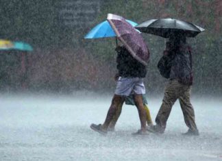 Heavy rains in the state today