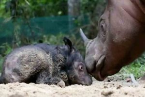 Hope 'born' after 17 years of waiting; Sumatran rhinoceros gives birth