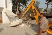 UP police destroy house with bulldozer to nab rape accused