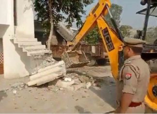 UP police destroy house with bulldozer to nab rape accused