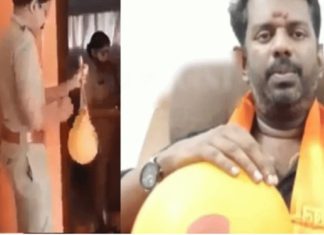 പൂരപ്പറമ്പില് വിതരണത്തിനായി ‘സവര്ക്കർ’ ബലൂണുകളും മാസ്കുകളും; പിടിച്ചെടുത്തു