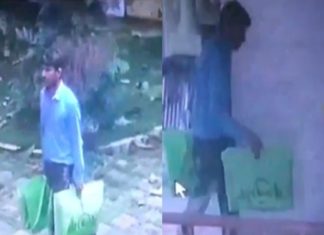 An out-of-state man asking for drinking water; Theft