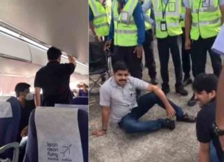 In-flight protest; The aviation minister said the action was being taken