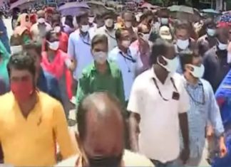 മുഖ്യമന്ത്രിക്ക് പിന്തുണയുമായി സെക്രട്ടറിയേറ്റ് ജീവനക്കാരുടെ മാർച്ച് secrtariate_march