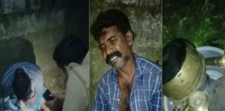 The man, who was tied up by locals