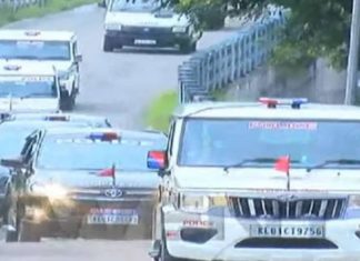 heavy police security was provided to the Chief Minister