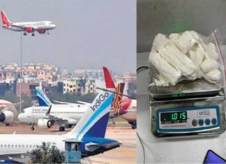 cocaine seized at Delhi airport