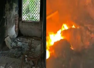 fire at Thaliparamb Muslim League office