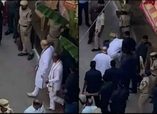 BJP president Amit Shah's shoe was taken and given