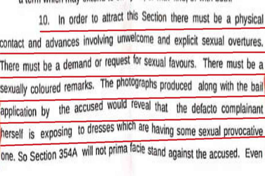 sexually provocative; Judge S Krishnakumar with a strange remark