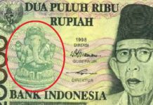 Lord Ganesha in Indonesian Currency