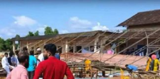 Pandal collapsed during the school science fair