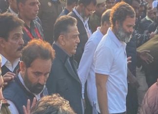 ജോഡോ യാത്രയിൽ അണിചേർന്ന് കമൽ ഹാസൻ; രാജ്യത്തെ ഒന്നിപ്പിക്കേണ്ട സമയമെന്ന് താരം rahul gandi-kamal hasan