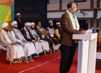 എസ്എസ്എഫ് ദേശീയ സാഹിത്യോൽസവ്: ജമ്മു കശ്മീർ കലാകിരീടം സ്വന്തമാക്കി West Bengal Minister Biplab Mitra inaugurating the closing session