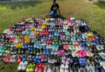 The woman owned 450 pairs of footwear