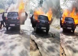 കണ്ണൂരിൽ ഓടിക്കൊണ്ടിരുന്ന കാറിന് തീപിടിച്ചു ഗർഭിണിയടക്കം രണ്ടുപേർ മരിച്ചു car caught fire in Kannur