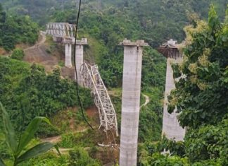 railway bridge collapse in Mizoram