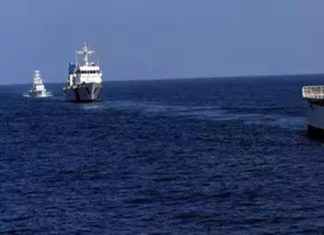 drone attack in oil tanker ship