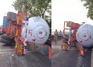 കണ്ണൂരിൽ ഗ്യാസ് ടാങ്കർ നിയന്ത്രണം വിട്ടു മറിഞ്ഞ് മൂന്ന് വാഹനങ്ങളിൽ ഇടിച്ചു accident in kannur