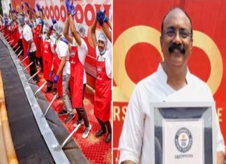 123 അടി നീളമുള്ള ദോശ! ഗിന്നസ് റെക്കോർഡ് സ്വന്തമാക്കിയ സംഘത്തിൽ മലയാളി ഷെഫും reji mathew