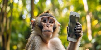 യുവാവിന്റെ ഫോൺ അടിച്ചുമാറ്റി കുരങ്ങൻ; കോൾ വന്നപ്പോൾ അറ്റൻഡ് ചെയ്തു monkey