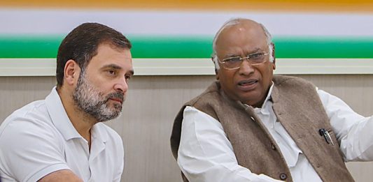 Rahul Gandhi and Mallikarjun Kharge