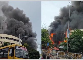 കോഴിക്കോട് വൻ തീപിടിത്തം; നിയന്ത്രിക്കാൻ തീവ്ര ശ്രമം, നഗരമാകെ കറുത്തപുക Kozhikode news