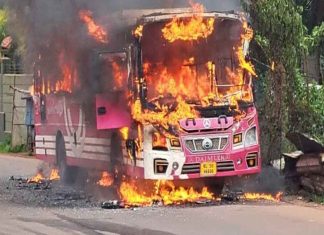 Bus Caught Fire in Kondotty