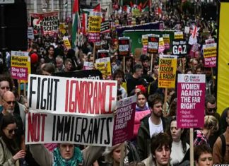 ലണ്ടനിൽ കുടിയേറ്റ വിരുദ്ധ പ്രതിഷേധം; അണിനിരന്ന് ലക്ഷങ്ങൾ, നഗരം സ്തംഭിച്ചു Massive Protest Against Immigration in London