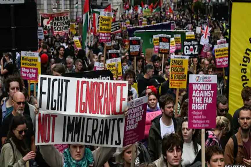 Massive Protest Against Immigration in London Massive Protest Against Immigration in London