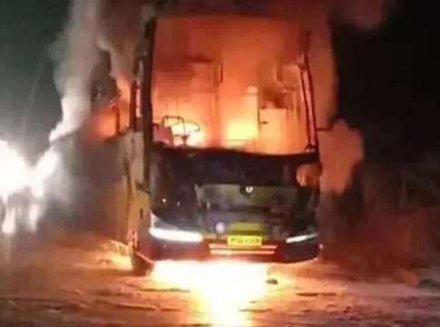 Bus Caught Fire