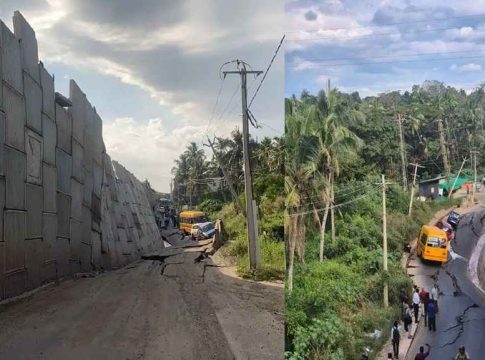 കൊട്ടിയത്ത് നിർമാണത്തിലുള്ള ദേശീയപാത ഇടിഞ്ഞുതാണു; സർവീസ് റോഡിൽ വിള്ളൽ Kollam-Road-Collapse