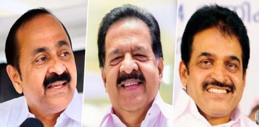 VD Satheesan, Ramesh Chennithala, and KC Venugopal
