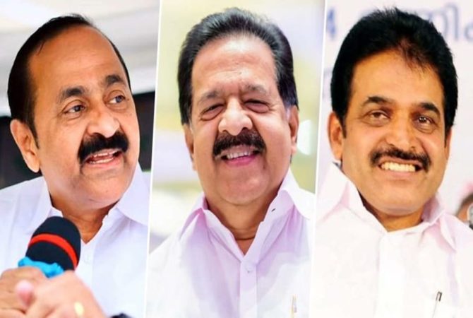 VD Satheesan, Ramesh Chennithala, and KC Venugopal