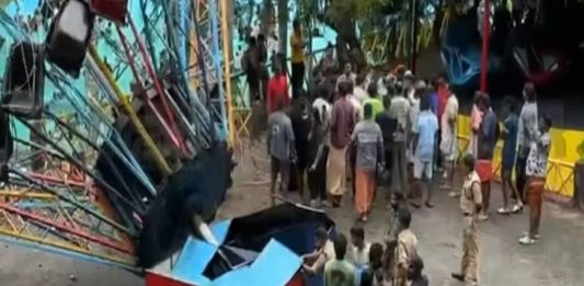 തിരുവനന്തപുരം അമ്യൂസ്മെന്റ് പാർക്കിൽ റൈഡ് പൊട്ടിവീണ് അഞ്ചുപേർക്ക് പരിക്ക് Happyland Amusement Park Ride Accident