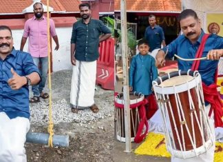 പോലീസുകാരുടെ ഓണാഘോഷത്തിൽ ഐപി ബിനുവും, ഓണക്കോടിയും നൽകി; വിവാദം CPM Leader Controversial Onam Celebration