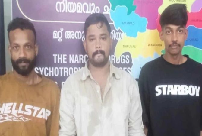 വീട്ടിൽ വെച്ച് എംഡിഎംഎ വിൽപ്പന; മലപ്പുറം വണ്ടൂരിൽ മൂന്നുപേർ അറസ്റ്റിൽ wandoor mdma arrest